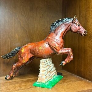 Vintage Cast Iron Horse Jumper Jumping Fences Western Equestrian National Velvet